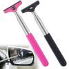 Side Mirror Squeegee, 2 PCS Car Mirror Squeegee, Retractable Car Rearview Mirror Wiper for All Vehicles, Universal Automotive Accessories(Black/Pink) view 1