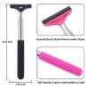 Side Mirror Squeegee, 2 PCS Car Mirror Squeegee, Retractable Car Rearview Mirror Wiper for All Vehicles, Universal Automotive Accessories(Black/Pink) view 3