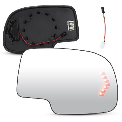 Passenger Right Side Heated Mirror Glass with Turn Signal fit for 2003-2006 Cadillac Escalade ESV EXT Chevy Avalanche Silverado Suburban Tahoe, GMC Sierra Yukon Classic 1500 2500 3500 HD 2 PIN & 4 PIN