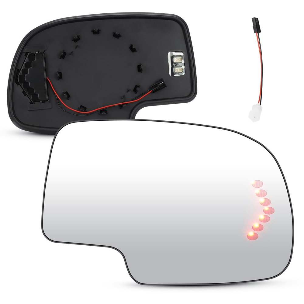 Passenger Right Side Heated Mirror Glass with Turn Signal fit for 2003-2006 Cadillac Escalade ESV EXT Chevy Avalanche Silverado Suburban Tahoe, GMC Sierra Yukon Classic 1500 2500 3500 HD 2 PIN & 4 PIN