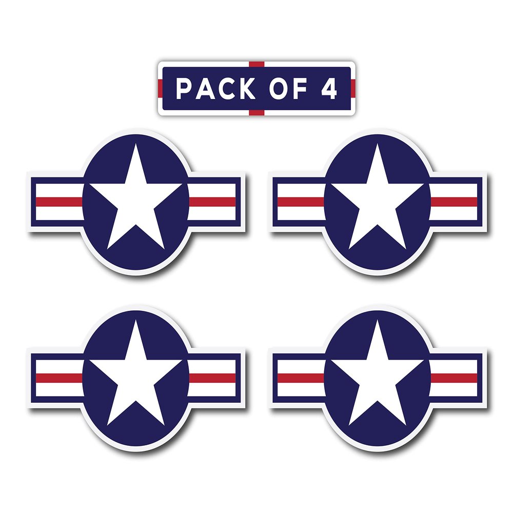 IMPERIAL VIBES US Armed Forces Aircraft Sticker Vinyl Sticker for Car, Truck, and Van Removable Indoor and Outdoor Use for Laptop Waterproof Decal for Wall and Watercooler (Pack of 4) Imp 09