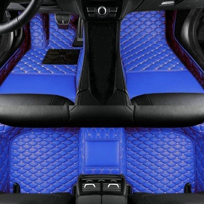 SARAHS Custom Car Floor Mats fit for BMW X3 2018-2022 Anti-Skid and Waterproof PU Leather Full Coverage of Vehicle Interior Floor Accessories (1st & 2nd Row) (Blue)