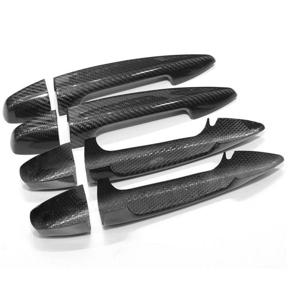 MOCCAN Compatible with BMW new 1 2 Series X1/2/3/4/5/6 Dry Carbon Fiber Door Handle Pull Door Handle Door Handle Scratch Protector Cover (Size : Four Doors Induction Hole)