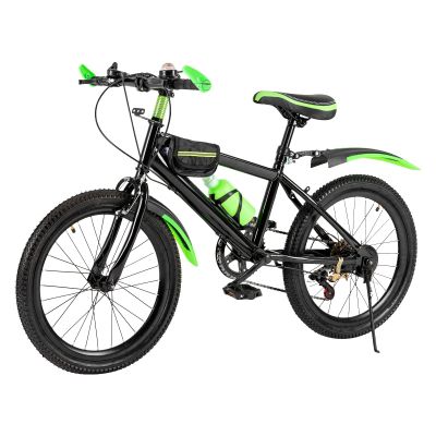 RibasuBB 20 inch Mountain Bike, Double Brake Bicycle High Carbon Steel MTB Children's Bike,Internal Cable Bike for Youth Men Women Boys Green