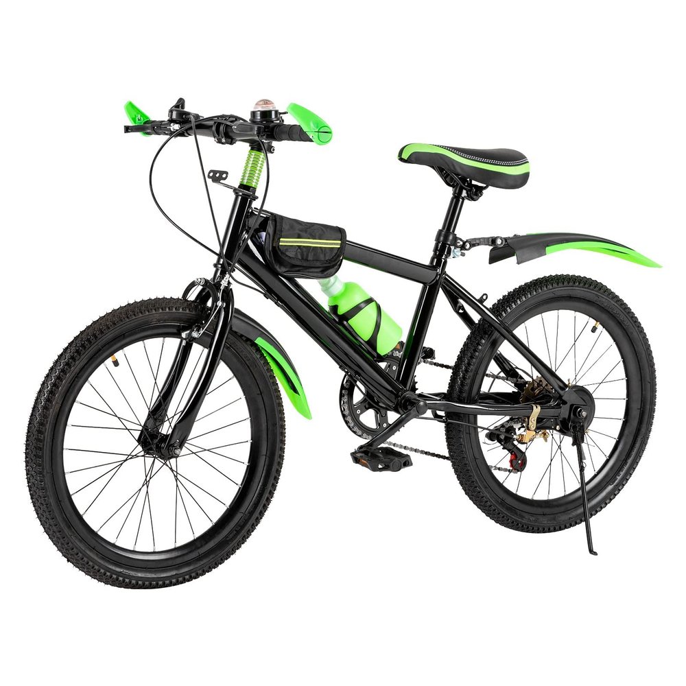 RibasuBB 20 inch Mountain Bike, Double Brake Bicycle High Carbon Steel MTB Children's Bike,Internal Cable Bike for Youth Men Women Boys Green