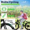 RibasuBB 20 inch Mountain Bike, Double Brake Bicycle High Carbon Steel MTB Children's Bike,Internal Cable Bike for Youth Men Women Boys Green view 3