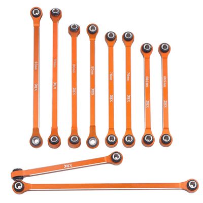 DJX 10PCS CNC Aluminum Steering Rod Tie Links Set &8 Chassis Links Set for 1/18 Capra UTB18 4WD Unlimited Trall Buggy Upgrades Part