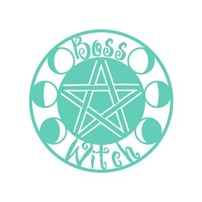 Dark Spark Decals Boss Witch Pentagram with Moon Phases 11 inch Mint Indoor Outdoor Vinyl Decal