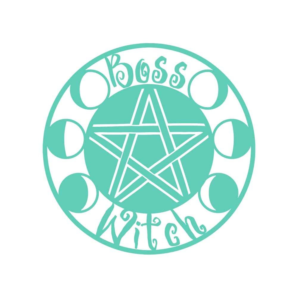 Dark Spark Decals Boss Witch Pentagram with Moon Phases 11 inch Mint Indoor Outdoor Vinyl Decal
