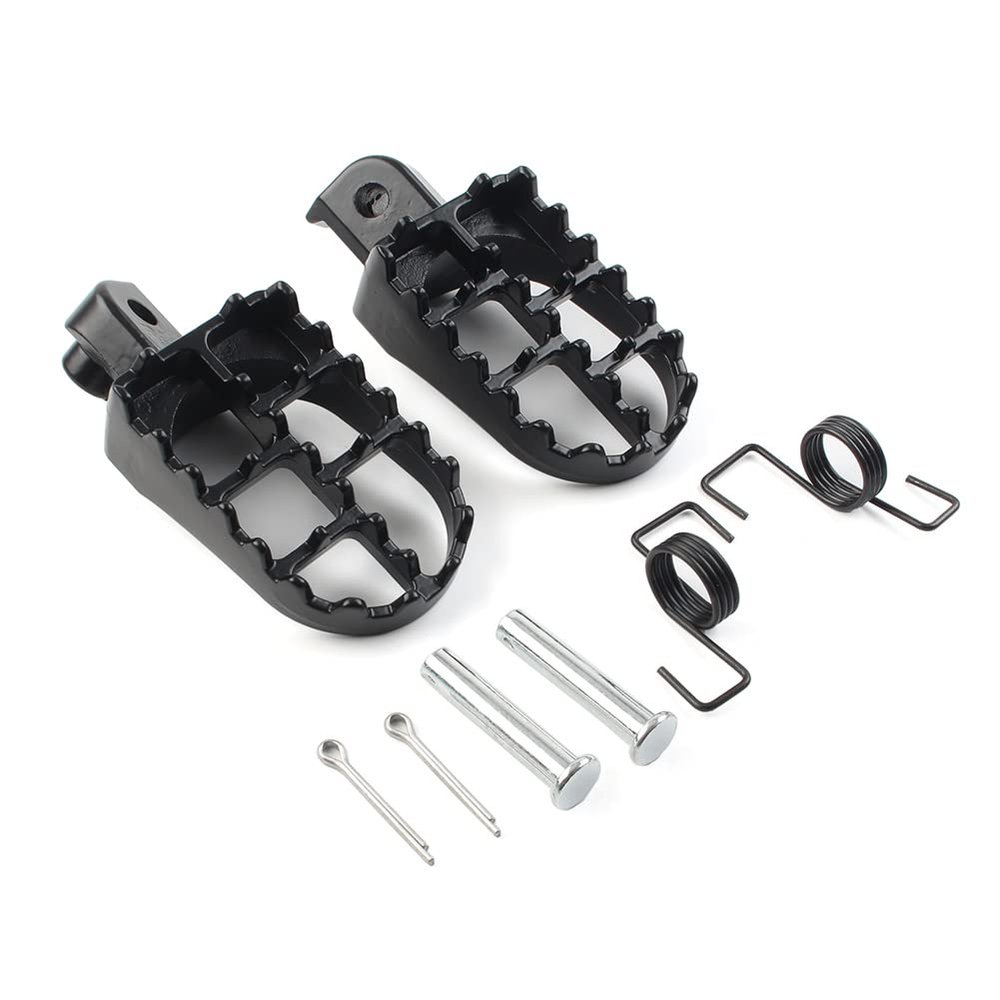 FSFY 2 Pcs CNC Universal Motorcycle Bike Wide Foot Pegs Footpegs Rear Set Pedals Racing for Yamaha TW200 PW50 PW80 Pit Dirt Bikes for HONDA CRF 50/70/ 80/100 Pit Dirt Bikes, Black