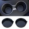 Amooca Car Cup Coaster Universal Automotive Waterproof Non-Slip Cup Holders Sift-Proof Spill Holder Car Interior Accessories 2 Pack Black view 1