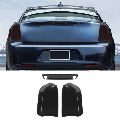 SQQP Tail Light Rear Light Cover & 3rd Third Brake Light Cover Kit 3Pcs Compatible with 2015-2023 Chrysler 300/300C(Smoke Black)