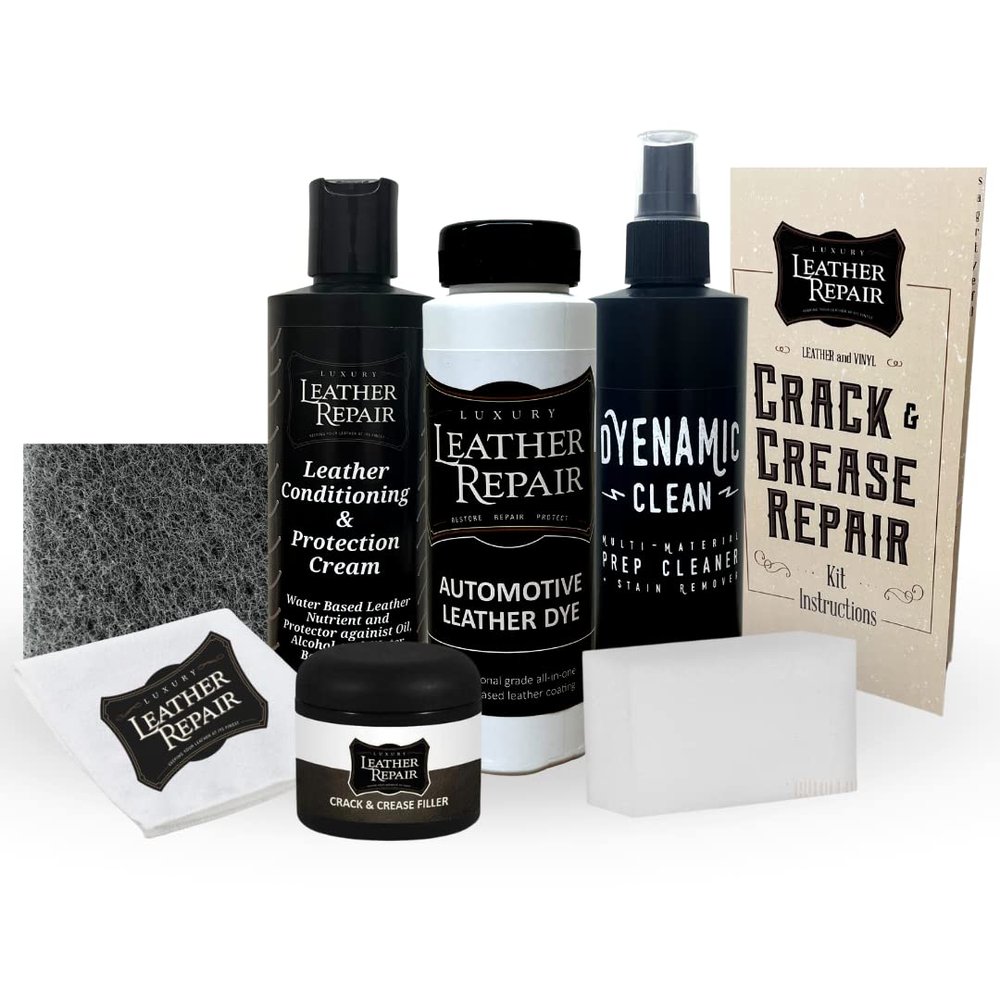 Luxury Leather Repair Automotive Leather Vinyl Crack & Crease Repair Kit Compatible with Lexus Leather Interiors Includes Leather Dye (Rioja Red, 8oz)