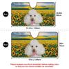 CafeTime Dog Car Windshield Sunshade Cute Labrador Dog with American US Flag Patriotic Vehicle Front Windshield Sun Shade Visor UV Ray Reflector Sun Protector, Keep Vehicle Cool, 51" x 26.8" view 2