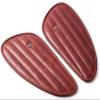 Trip Machine Company Genuine Leather Motorcycle Tank Pad Handcrafted Crunch Leather Tank Protector Premium Aesthetic Upgrade for Motorcycles (Leather Classic Stripes Cherry Red) view 1