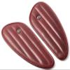 Trip Machine Company Genuine Leather Motorcycle Tank Pad Handcrafted Crunch Leather Tank Protector Premium Aesthetic Upgrade for Motorcycles (Mini Classic Stripes Cherry Red) view 1