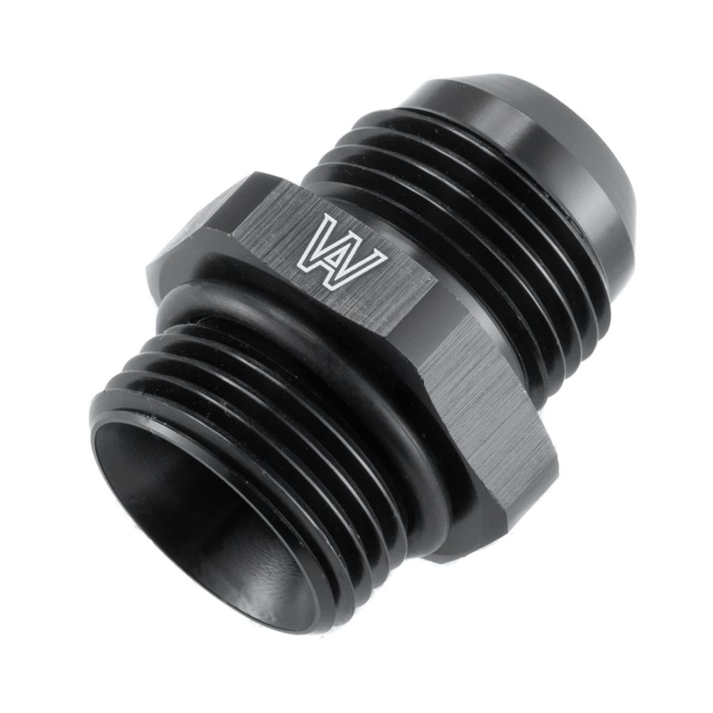 Tepilauda 12AN Male Flare to 12 ORB O Ring Boss Fitting Adapter Aluminum Straight Black