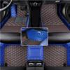 SARAHS Customized Artificial Leather Car Floor Mats - Waterproof, Anti-Slip, Suitable for Cars, SUVs, Trucks - Protect Your Vehicle's Interior from Dirt and Debris (Blue Brown Beige) view 1