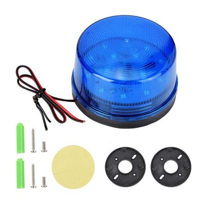 Warning Signal Caution Light,DC9-12V Blue LED Strobe Beacon Emergency Alarm Warning Signal Flashing Light Without Sound