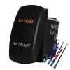 12V DC Motor Reverse Polarity Switch Orange Led Extend Retract Rocker Switch 7 Pin (ON)-Off-(ON) DPDT Momentary Switch for Car Boat RV Golf Cart Can Am 12V/20Amp 24V/10A view 1
