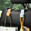 Zursuny 2pcs Car Headrest Hook Cute Cat Car Seat Hanger Hooks Behind-seat Accessories Organizer Hook for Bag Purse Cloth Drink Grocery (Yellow) view 2