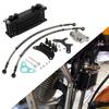 USTPO Motorcycle Oil Cooler Cooling Radiator Engine Kit Universal for CRF XR KLX 50 70 90 110 125 140cc SSR Taotao Coolster Kayo Dirt Pit Bike ATV Black view 1