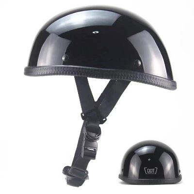 Motorcycle Half Helmet, DOT Approved Adult Men Women Retro Open Face Helmets Half Shell Helmets (Black, Medium)