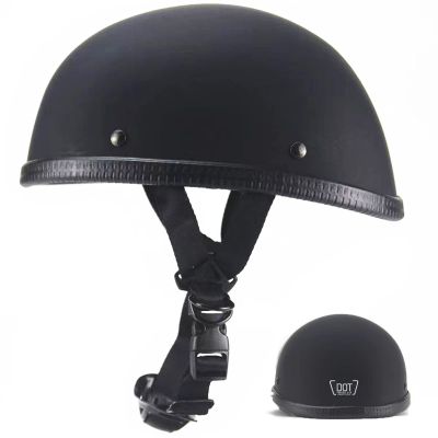 Motorcycle Half Helmet, DOT Approved Adult Men Women Retro Open Face Helmets, Half Shell Helmets for Adults(Matte Black, Small)