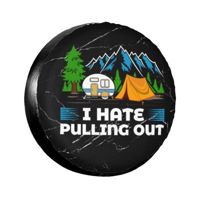 Kkaingg Tire Wheel Covers I Hate Pulling Out Rv tire Covers Waterproof Tire Covers, Spare Tire Cover for Trailer RV SUV Truck 15 inch