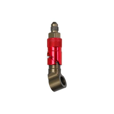 TOTMOX Stainless Steel Motorcycle An3 3An Front Brake Fluid Quick Removal Cover Replace Brake Line Disconnect Fitting Dry Break Coupling, Elbow Brown+Red