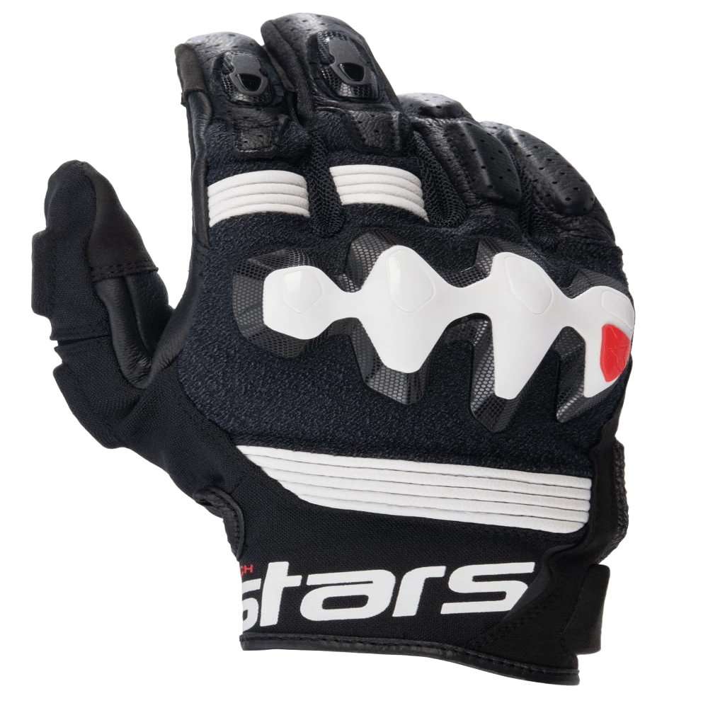 Alpinestars Halo Leather Motorcycle Gloves, Perforated Sport Street Protection, CE Certified, Premium Fit & Control, XL, Black/White