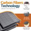 Airlab Carbon Microfiber Towels for Car Glass Window Polishing Cleaning Cloth Auto Detailing Lint Free Streak Free Drying Car Wash Large Towel, Pack of 3, 12" x 12", Grey-Orange view 2