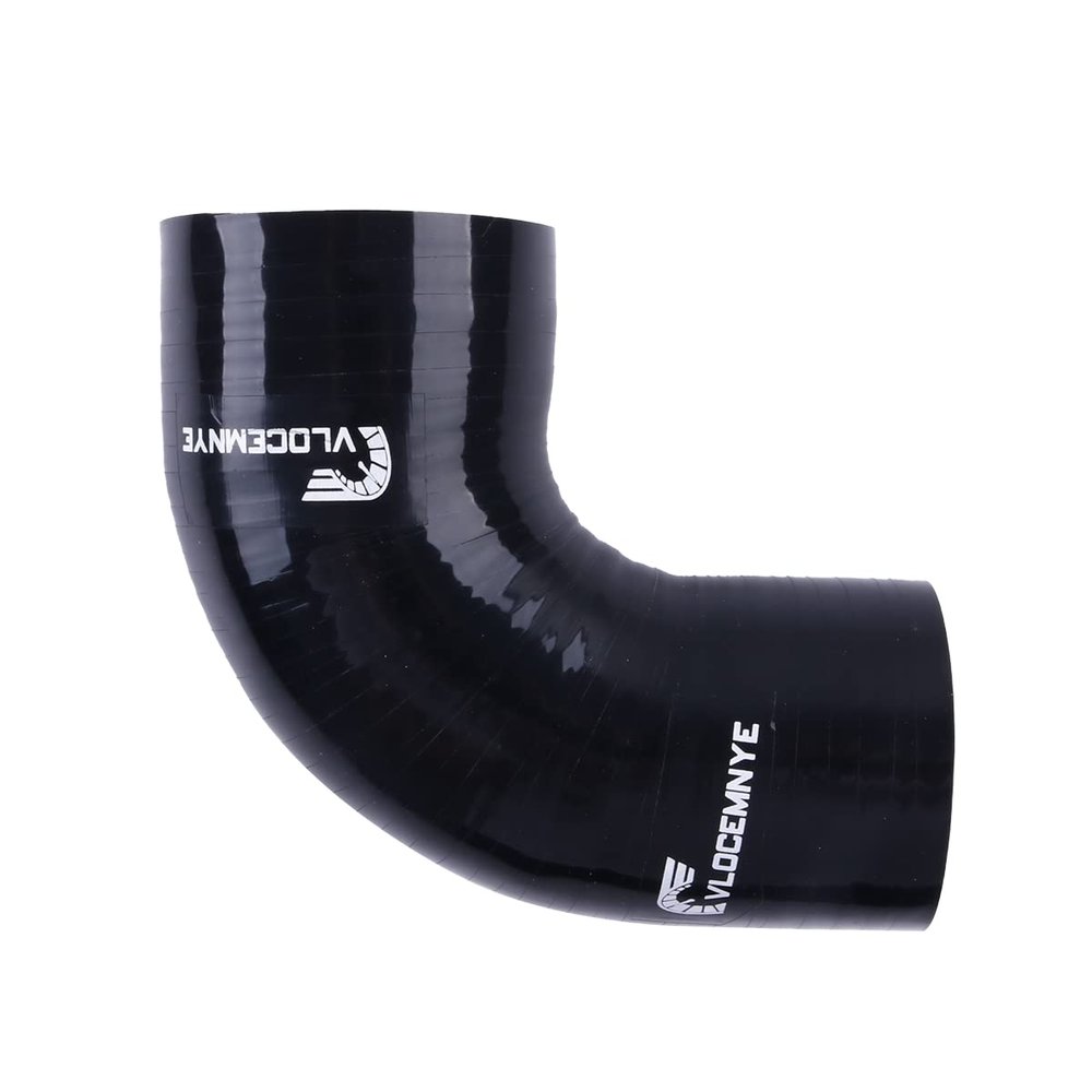 VLOCEMNYE Silicone 90 degree reduce Elbow hose,ID 1 4/5"(46mm)-3 1/10"(80mm) inch,Length 0.334ft(102mm),4-Ply(5.4mm) Reinforced Turbo/Intercooler/Intake Piping Coupler Industrial Hydraulic Hose Black