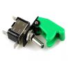 AMSH Auto Car Boat Truck Illuminated Led Toggle Switch with Safety Aircraft Flip Up Cover Guard Green 12V20A SS view 4