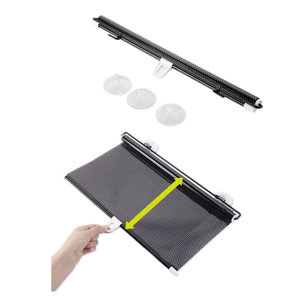 Temporary Car Sun Shade Side Window, Free-Perforated Balcony Suction Cup Sunshade, Blackout Curtain, Versatile Anywhere Portable Lightweight Drape,(Black Mesh Dot),W50*H125cm/W19.68*H49.21in