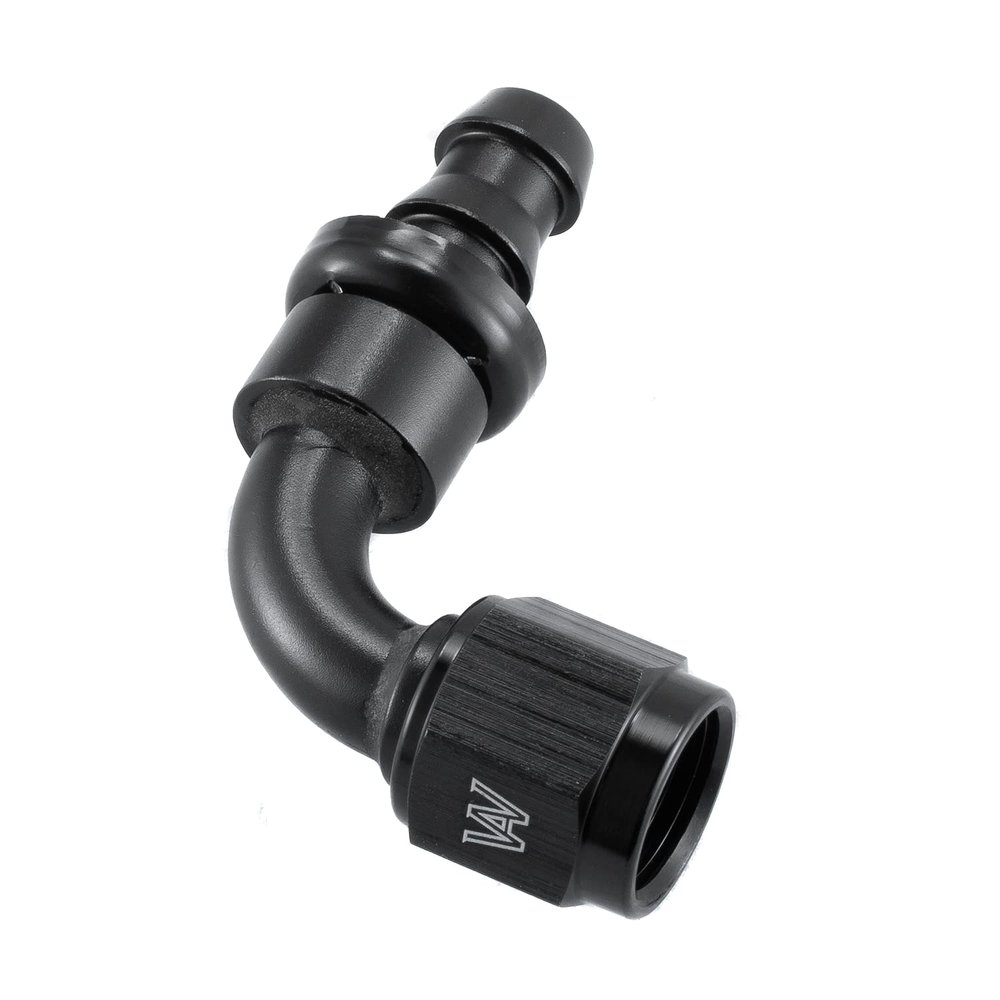 Enignelooc 6AN 90 Degree Female Swivel Push-on Lock Hose Barb Fuel Oil Line Fitting End
