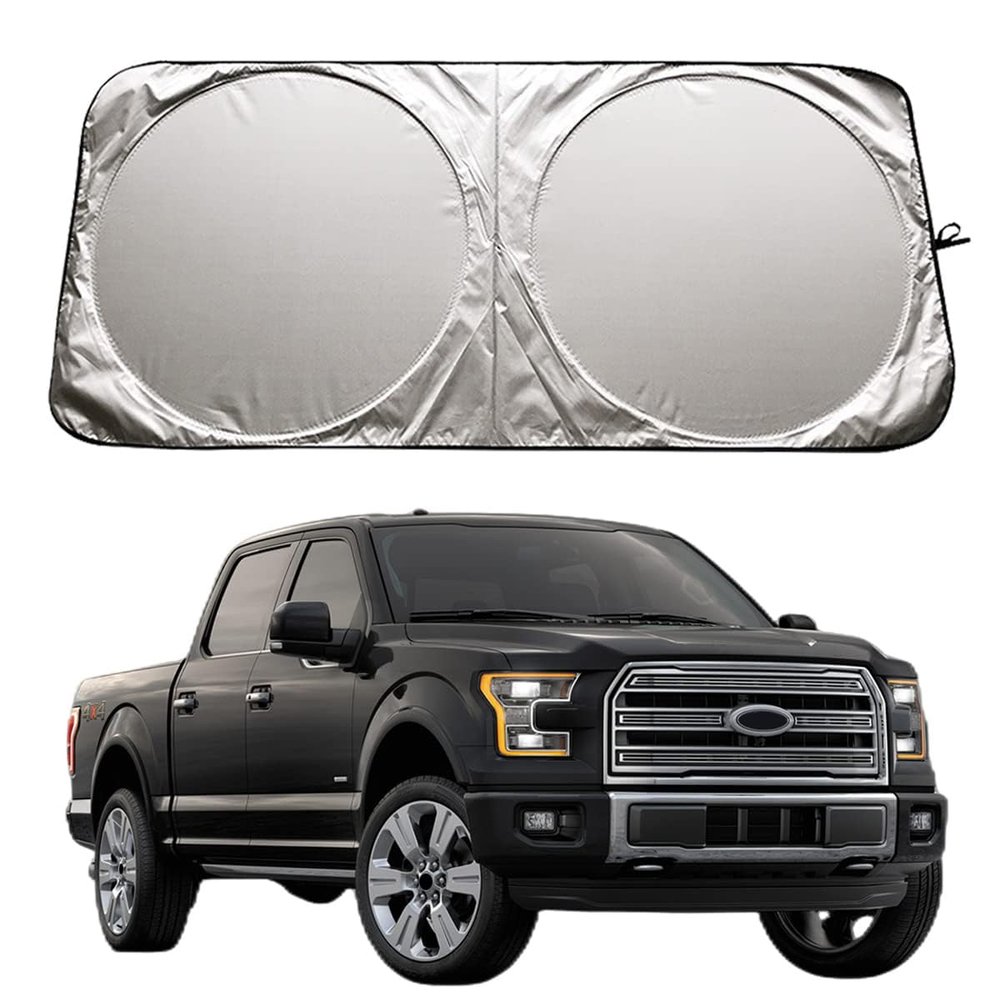 XHRING Windshield Sun Shade for Ford F150 F-150 F250 F350 1996-2024 2025 2026 Raptor Expedition 1997-2026 Escape 2013-2019 Accessories, Car Front Window Sunshade Sun Visor Shield for Transit 2012-2026