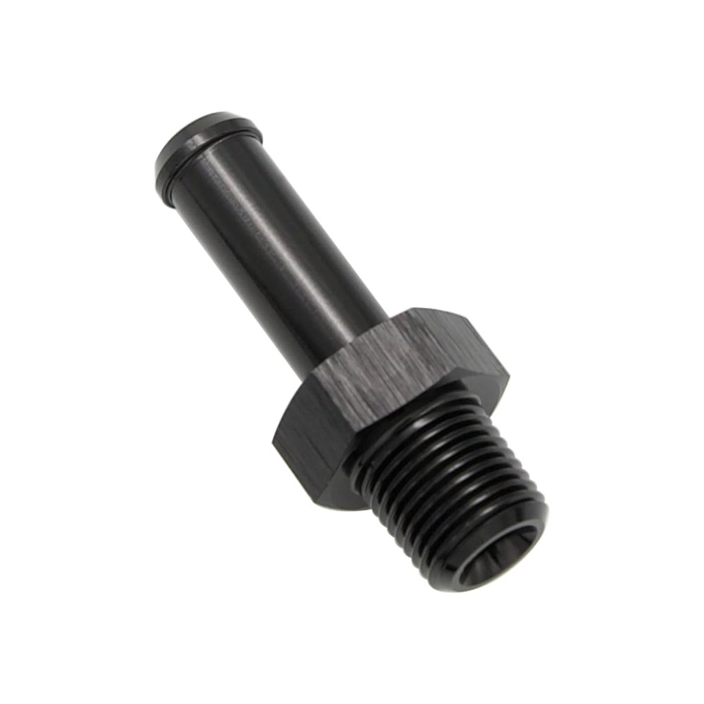 KRD PERFORMANCE Aluminum Straight 1/8 NPT Male to 5/16"(7.9mm) Hose Barb Push On Fitting Adapter, Black
