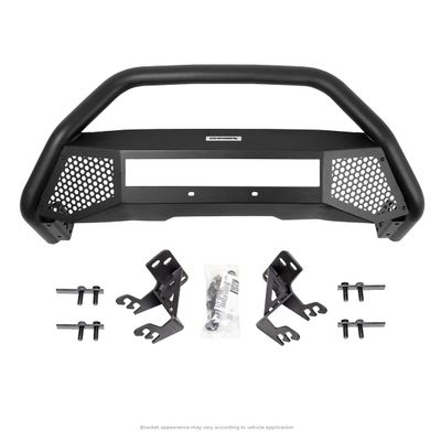 Go Rhino RC4 Bull Bar w/Hole for 20" Single Row LED Light Bar & Mounting Brackets | Mild Steel, Textured Black | 542970T | Fits 2019-2021 Chevrolet Silverado 1500; 2022 Chevrolet Silverado 1500 LTD