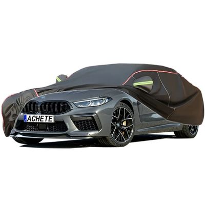 ACHETE Car Covers are Suitable for 2019-2023 BMW M8/ M8 Gran Coupe/ M850/ M850 Gran Coupe,Water, Rain, Sun and Snow Resistant Oxford Fabric Car Cover,with Side Door Zip (Color : Black, Size : 2021-2
