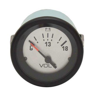 VeeThree Boat Voltmeter Gauge 69924 | 2 Inch Black Silver