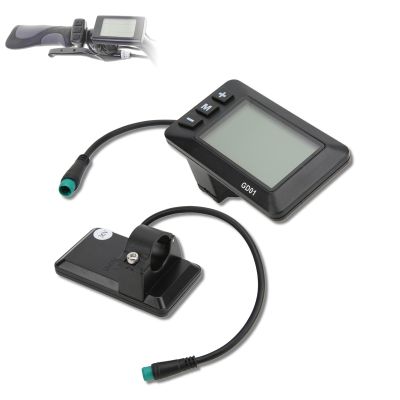 Electric LCD Display, Speedometer with Plastic 5 Pin Interface, 36V 48V LCD GD01 Display Replacements for 22.2mm/0.87in Handlebar