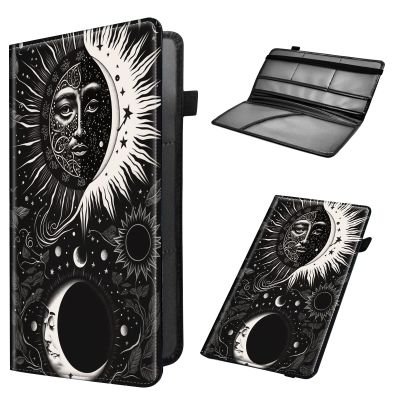 Car Registration and Insurance Holder, Leather Car Glove Box Organizer, Cool Car Accessories for ID, Driver's License Cards & Essential Document, business cards, Men&Women,Blacks Soon Moon Stars