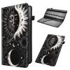 Car Registration and Insurance Holder, Leather Car Glove Box Organizer, Cool Car Accessories for ID, Driver's License Cards & Essential Document, business cards, Men&Women,Blacks Soon Moon Stars view 1