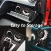 Car Registration and Insurance Holder, Leather Car Glove Box Organizer, Cool Car Accessories for ID, Driver's License Cards & Essential Document, business cards, Men&Women,Blacks Soon Moon Stars view 4