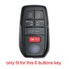 kcpros 2Pcs Rubber Silicone 6 Buttons Smart Key Fob Cover Case Protector Keyless with Keychain Compatible with Toyota Sienna 2021 2022 2023 Black Pink view 2