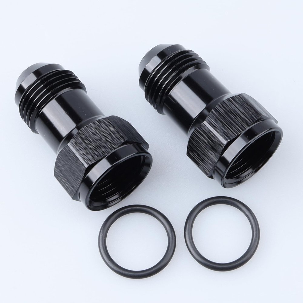 AC PERFORMANCE AN Extension -8 AN, Female to Male AN8 Adapter Aluminum Black, Pack of 2
