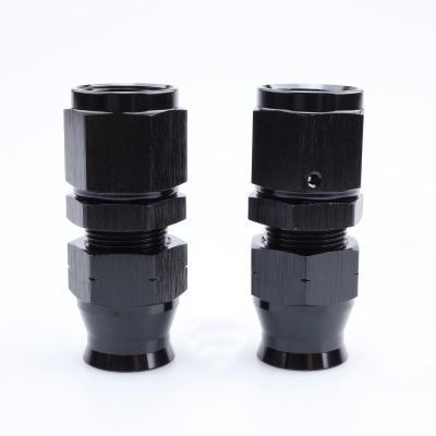 AC PERFORMANCE -8 AN Female to 1/2" Hardline Compression Fitting Adapter Aluminum Black, Pack of 2
