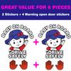 6 Pieces (2 Stickers Plus 4 Reflective Warning Open Door Sign), High Visibility, Baby in Car Sticker and Warning Open Door Sign, Baby on Board Sticker, Drive Safely Sticker, Baby Board Sticker, Car Sticker, Waterproof, UV Proof (Girl Blue Hat) view 2