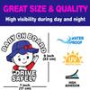 6 Pieces (2 Stickers Plus 4 Reflective Warning Open Door Sign), High Visibility, Baby in Car Sticker and Warning Open Door Sign, Baby on Board Sticker, Drive Safely Sticker, Baby Board Sticker, Car Sticker, Waterproof, UV Proof (Girl Blue Hat) view 3